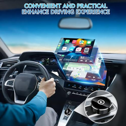 Wireless CarPlay Adapter, 2-in-1 Mini CarPlay & Android Auto Wireless Adapter, Plug & Play, Auto Connect, Car Accessories, Car Play Dongle Compatible with iPhone & Android - color: Black