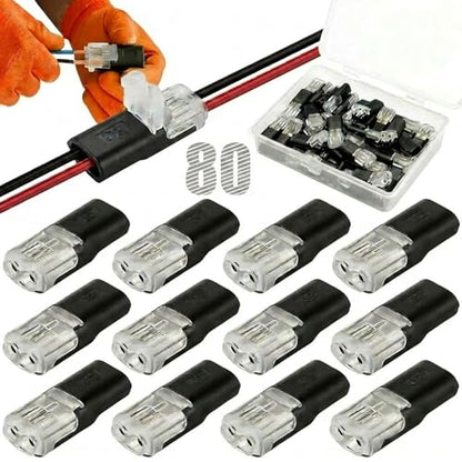 80PCS 2-Pin LED Strip Light Wire Connector with Locking Buckle - size: 80PCS