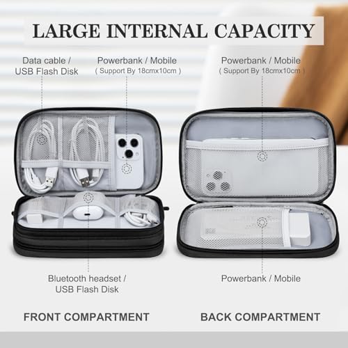 FYY Electronic Organizer, Travel Tech Pouch Bag, Medium, Black - color: Black, size: 8.3 x 5 x 2.6 inches
