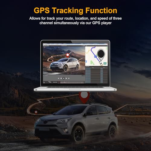 3 Channel Mirror Dash Cam with Front 4K, in-Cabin & Rear 1080P Cameras, Enhanced Night Vision, G-Sensor & Parking Monitor, 64GB Card Included, Triple Rear View Mirror Camera for Cars & Trucks