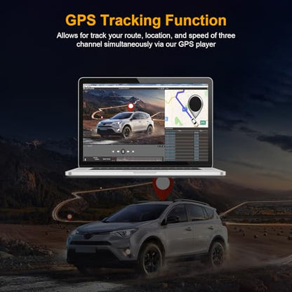 3 Channel Mirror Dash Cam with Front 4K, in-Cabin & Rear 1080P Cameras, Enhanced Night Vision, G-Sensor & Parking Monitor, 64GB Card Included, Triple Rear View Mirror Camera for Cars & Trucks