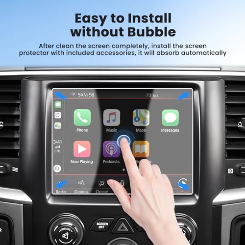 Canvcle 2026 Ram 1500 8.4" 2PCS Screen Protector for 2013-2026 Dodge Ram 1500/2500/3500, Tempered Glass for 2014-2024 Jeep Grand Cherokee/Wrangler JL/Gladiator JT/Compass MP - size: 2013-Present Dodge Ram 1500 2500 3500 8.4 Inch