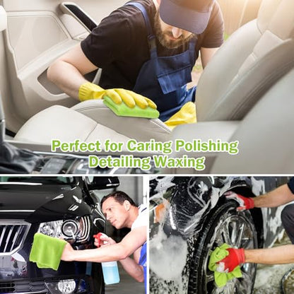 Tallew Car Microfiber Towels, Light Green, 16 Pcs - color: Light Green
