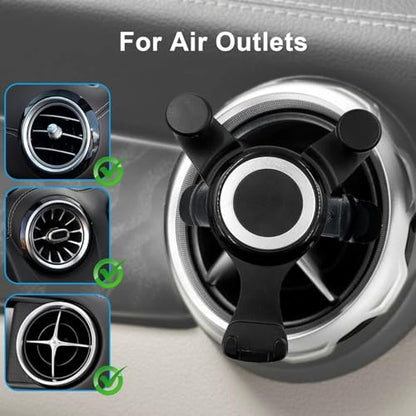 Car Phone Mount for Jeep Wrangler JL JLU & Gladiator JT (2018-2024), Dedicated Round Air Vent Cell Phone Holder, Fit for iPhone 17 16 15 14 13 Pro Max & Samsung