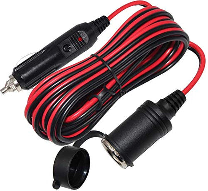 SPARKING 25FT Cigarette Lighter Extension Cord 25FT - Male Plug to Female Socket 16AWG Heavy Duty Extension Cable with LED Lights Power for Tire Pump, Air Compressor (25FT) - size: 25FT