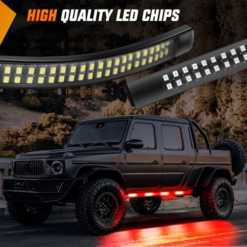 Nilight 2PCS 70 Inch Running Board LED Lights Strip Red White for Truck - color: Red White