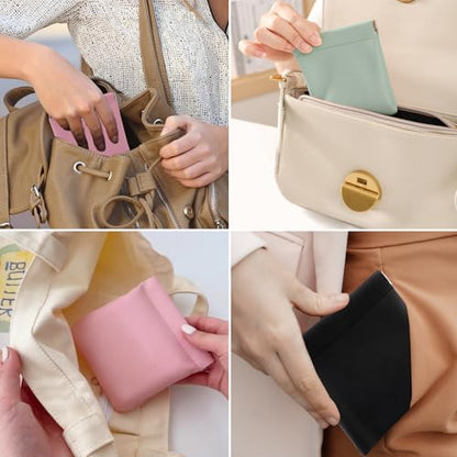 BUSOHA 3 Pack Small Makeup Bags for Purse - Coin Purse for Women - color: 3 PCS - Black