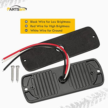 Partsam 2Pcs 4.4" Red 24 LED Trailer Side Marker Clearance Light, Aluminum Housing Stop/Brake/Turn Signal/Tail Lights for Trailer Truck Pickup RV Camper Van Bus, IP67 Waterproof, Surface Mount - color: Red