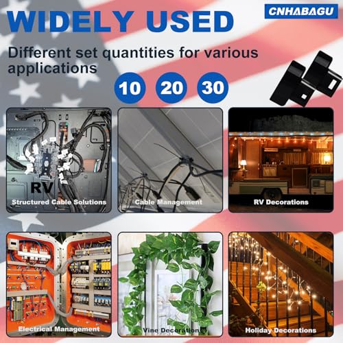 Magnet Zip Tie Mount Magnetic Zip Ties Mount Holder Strong 1-Second Magnetic Snap Installation Heavy-Duty Cable Tie Mounts for Car Boat Workshop Home Office (10pcs, D20 0.78IN)