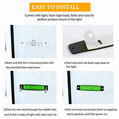 PSEQT 10 Pcs LED Rock Strip Lights Car Underglow Wheel Fender Well Lighting Kits Waterproof for Golf Cart Wrangler Offroad Truck RV UTV ATV Snowmobile (Green) - color: Green