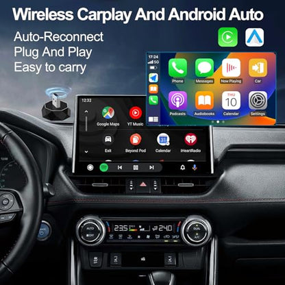 Wireless Carplay Adapter, Android Auto Adapter 2025 Carplay, Plug and Play Convert Wired to Wireless Supports Car Original Control, Mini Car Play Box for Cars - size: Middle