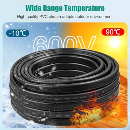 8/2 Wire with Ground - 10FT NM-B 8 Gauge Non-Metallic Sheathed Cable 100% Pure Copper 8 AWG 2 Conductor Residential Indoor Wire for Outlets, Switches, Other Loads and Lighting Wiring Projects etc. - size: 10FT, style: 8AWG/2