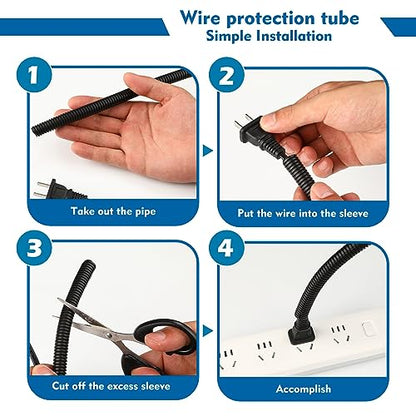 Dog Cat Cord Protector, Chew Proof Cable Protector 30ft-Black