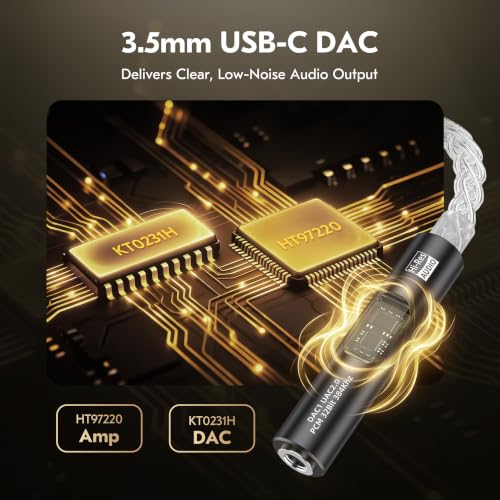 USB C to 3.5mm Audio Adapter with DAC for iPhone, Samsung & iPad - color: Inky
