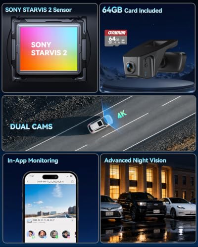 OVAMAN OEM-Fit 4K Dash Cam for Chevrolet Silverado 2022-2025, 64GB