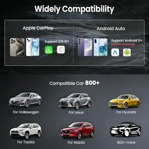 ELECROW 4 in 1 Wireless CarPlay Adapter for iPhone＆Android