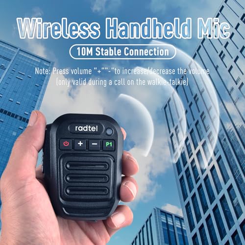 Walkie Talkie Bluetooth Handheld Speaker Mic Compatible with BaoFeng UV-5R BF-F8HP 5RM Quansheng Radios uv-k5 uv-k6 TD-H3 Radtel RT-900 RT-860 (Bluetooth V2)
