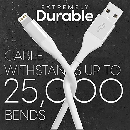 TalkWorks Lightning Cable Chargers Compatible w/iPhone 14/14 Plus/14 Pro/14 Pro Max, 13/13 Mini/13 Pro/13 Pro Max, 12/12 Pro/ 12 Pro Max - 6' Fast Charging Cords - MFI Certified (White, Pack of 4) - size: 6 feet (Pack of 2)