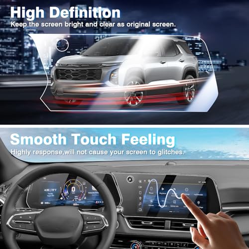 Karltys [Upgrade] 2 Pack Screen Protector for 2027 2026 2025 Chevy Equinox 11.3-Inch Navigation & 11-Inch Dashboard for Models LT /RS /ACTIV [No Glare & Fingerprint] Tempered Glass 2026 2025 Chevy Equinox Accessories - size: 11.3" & 11" Chevy Equinox 2026