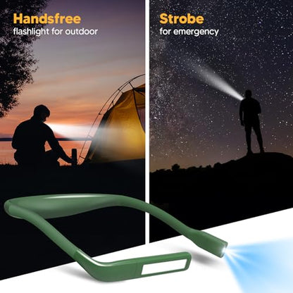 Neck Reading Light, 80-hr Lasting Rechargeable Book Light Wide Lamp - color: Green