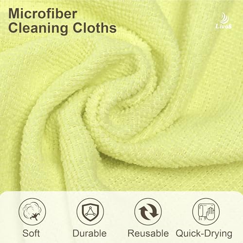 LIVOS Microfiber Cleaning Cloth Roll - 80 Pack, Reusable Paper Towels Tear Away Towels, Microfiber Towels for Cars, Super Absorbent Lint Free Cleaning Rags for House, Kitchen-Beige Yellow,11.5"x11.5" - color: Beige Yellow