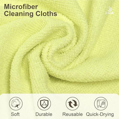 LIVOS Microfiber Cleaning Cloth Roll - 80 Pack, Reusable Paper Towels Tear Away Towels, Microfiber Towels for Cars, Super Absorbent Lint Free Cleaning Rags for House, Kitchen-Beige Yellow,11.5"x11.5" - color: Beige Yellow
