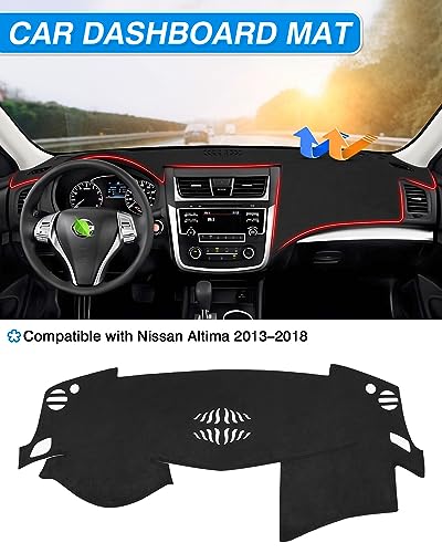 CARTIST Dash Cover Custom Fit for Nissan Altima 2013-2018,Nissan Altima Accessories Dashboard Cover Mat Non-Slip Pad Carpet Anti-Glare UV Rays Protector - size: 13-18 Altima(Black)