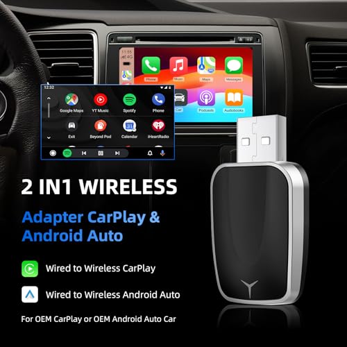 Plug&Play CarPlay Wireless Adapter for Apple iPhone Fast Auto Connect USB - color: USB Plug 1