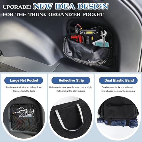 Trunk Organizer Multifunction Backpack, Upgrade Design Trunk Cubby Storage bag, Cargo Side Pocket Backseat Organizer For Toyota RAV4 accessories 2019-2025, Shopping, Camping Black, 1 pc