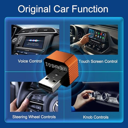 2026 Upgraded Mini Wireless CarPlay Adapter for Android Auto & Apple CarPlay, Plug & Play, Fast and Auto Connect, No Latency 2 in 1 Car Play Wireless Adapter for iPhone iOS 10+ & Android 11+