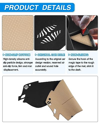CARTIST Dash Cover Custom Fit for Nissan Altima 2013-2018,Nissan Altima Accessories Dashboard Cover Mat Non-Slip Pad Carpet Anti-Glare UV Rays Protector - size: 13-18 Altima(Black)