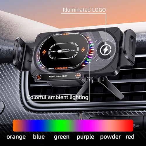 Car Phone Holder Wireless Charger,15W Dual Coil Car Mount with Auto Clamping,360° Rotation Anti-Shake for and one Key Release,Air Vent Car Mount for iPhone,Samsung Galaxy Z Fold,Pixel Series - color: Silver