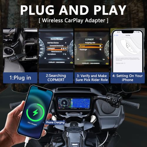 Bypass Motorcycle Wireless CarPlay Bluetooth Headset Adapter - color: Black