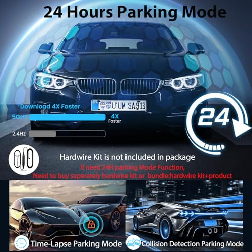 Mirror Dual Dash Camera,4K and 2.5K Dash Cam with Voice Control Rear View Mirror Camera and WiFi,GPS Dashcam for Cars with WDR Night Vision, G-Sensor, 24 Parking Monitor ABS (Include 64GB Card) - style: 4K Front + 2.5K Rear + GPS + Voice Control