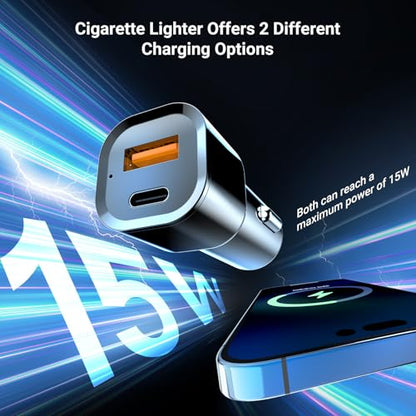 This Hill for Magnetic Cup Holder Charger, 360° Rotating Wireless Magnetic Car Charger, Fast Charging Phone Holder for iPhone 17 16 15 14 13 12 and Samsung Galaxy S20 Above Series [With QC 3.0 Adapter