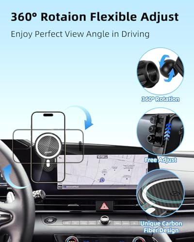 PZK Car Phone Mount for Hyundai Elantra 2021-2026 8-Inch/10.25-Inch Screen - color: Magsafe+ Wireless Charger, size: No Extension Rod