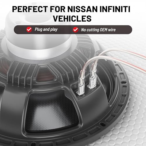 RED WOLF Car Dash Tweeter Speaker Harness for 2009-2016 Nissan Altima, 2010-2019 Nissan Frontier, for Infiniti JX35 QX60 2013-2019 Aftermarket Instrument Panel Tweeter Audio Wire Plug 2 PCS