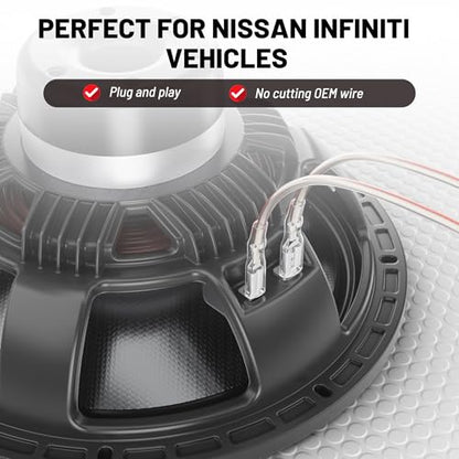RED WOLF Car Dash Tweeter Speaker Harness for 2009-2016 Nissan Altima, 2010-2019 Nissan Frontier, for Infiniti JX35 QX60 2013-2019 Aftermarket Instrument Panel Tweeter Audio Wire Plug 2 PCS