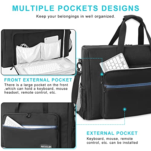 AKOZLIN 24" Dual Monitor Carrying Case, Padded Monitor Bag, TV Travel Case - size: For Dual 19"- 24" Screen