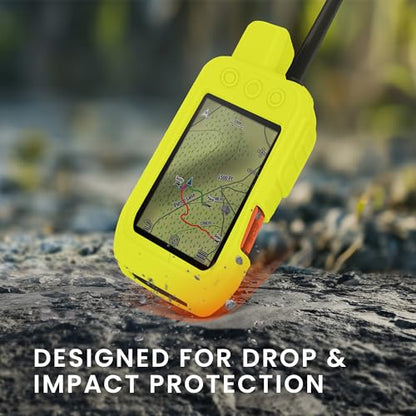 kwmobile Silicone Case for Garmin Alpha 200i / Alpha 300i Case - Protective Cover for GPS Handheld - Anti-Slip Outdoor Sleeve in Neon Yellow - color: neon yellow