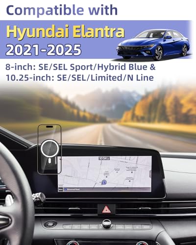 PZK Car Phone Mount for Hyundai Elantra 2021-2026 8-Inch/10.25-Inch Screen - color: Magsafe+ Wireless Charger, size: No Extension Rod