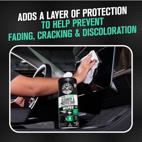 Chemical Guys, Total Interior New Car Smell Cleaner & Protect Wipes, 2 Pack - size: 2 Pack (60 Ct)