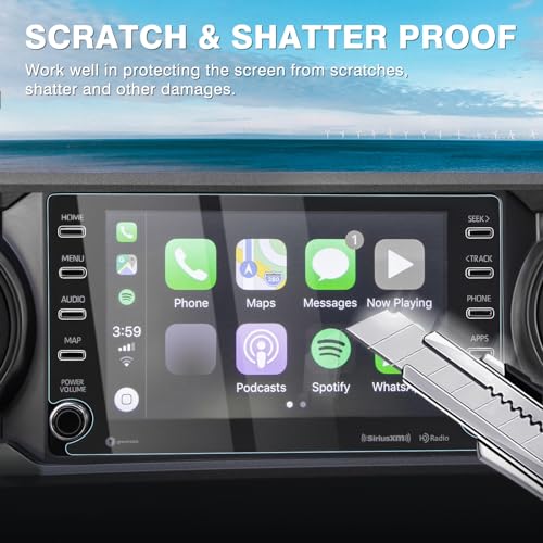 Karltys [Upgrade 2 Pack Screen Protector for 2020-2023 Toyota Tacoma 8 Inch [No Glare & Fingerprint] for Models SR5/Trail/TRD/Limited Touchscreen, 9H Tempered Glass Navigation Screen Cover - size: 8"Toyota Tacoma 2020-2023