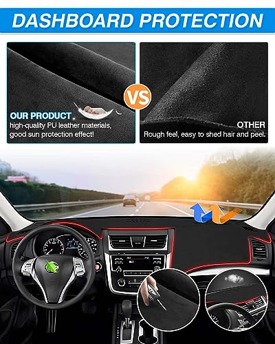 CARTIST Dash Cover Custom Fit for Nissan Altima 2013-2018,Nissan Altima Accessories Dashboard Cover Mat Non-Slip Pad Carpet Anti-Glare UV Rays Protector - size: 13-18 Altima(Black)