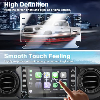 Karltys [Upgrade 2 Pack Screen Protector for 2020-2023 Toyota Tacoma 8 Inch [No Glare & Fingerprint] for Models SR5/Trail/TRD/Limited Touchscreen, 9H Tempered Glass Navigation Screen Cover - size: 8"Toyota Tacoma 2020-2023