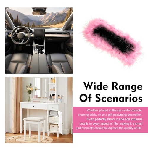 Car Dashboard Anti-Slip Pad, Pink Feather Car Magic Dashboard Decor Mat, 5.71" x 11.6" Multifunctional Sticky Dash Gripping Mat for Phones, Keys, Sunglasses and More (Pink)