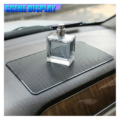 Car Dashboard Anti-Slip Mat, 10.6"×5.9" Car Dash Sticky Strong Gripping Pad, Multifunctional Auto Interior Organization Accessories for Cell Phones, Keys, Coins (Grid) - size: Grid