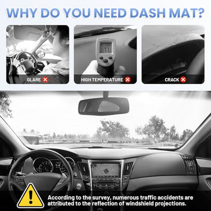 Sunsdrew Dash Cover for Hyundai Sonata 2011-2014 Dashboard Cover Mat - size: 11-14 Hyundai Sonata Dash Cover