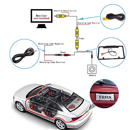 Wordcam License Plate Backup Camera, HD Front Rear View, Metal Frame Mount