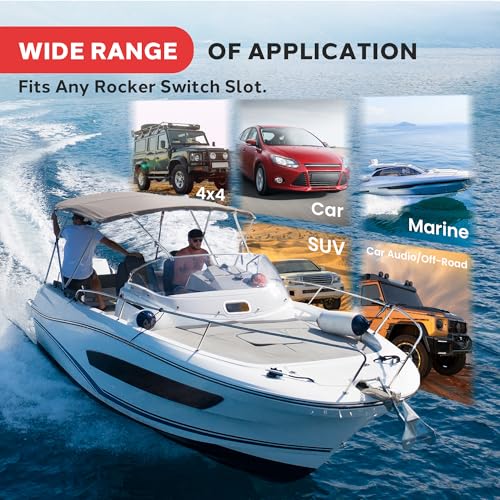 Pyle Rocker Switch Wireless BT Audio Controller, Waterproof Rated Marine Receiver Remote Control for Car, Truck, Boat, 4x4, PowerSport Vehicles, Connect and Stream Audio from External Devices